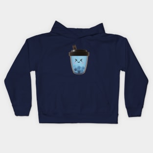 Cute blue boba tea Kids Hoodie